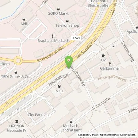 Standortübersicht der Tankstelle Stadtwerke Mosbach GmbH in 74821 Mosbach