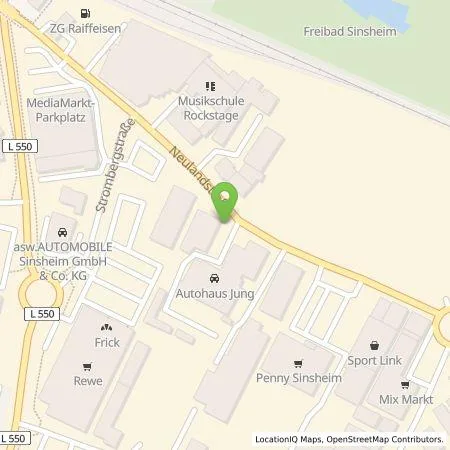 Standortübersicht der Tankstelle SMATRICS GmbH & Co KG in 74889 Sinsheim