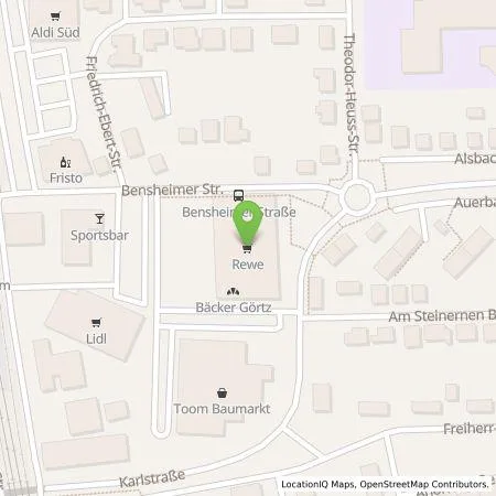 Standortübersicht der Tankstelle EnBW mobility+ AG und Co.KG in 64579 Gernsheim