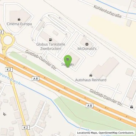 Standortübersicht der Tankstelle EnBW mobility+ AG und Co.KG in 66482 Zweibrücken