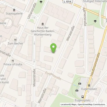 Standortübersicht der Tankstelle Team-Emobility GmbH in 70182 Stuttgart