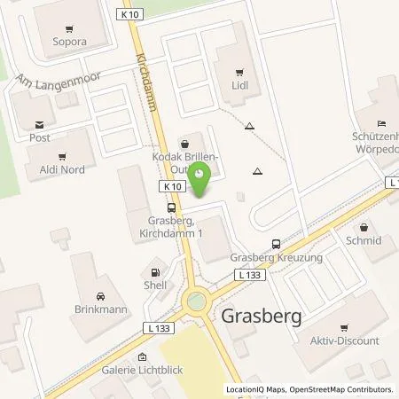 Standortübersicht der Tankstelle reon Infrastruktur GmbH & Co. KG in 28879 Grasberg