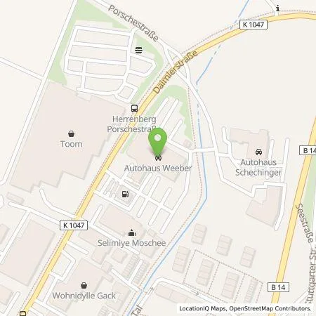 Standortübersicht der Tankstelle Autohaus Weeber GmbH in 71083 Herrenberg