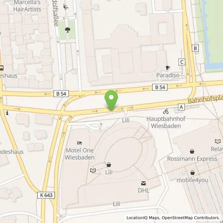 Standortübersicht der Tankstelle Q-Park Recharge Germany GmbH in 65189 Wiesbaden