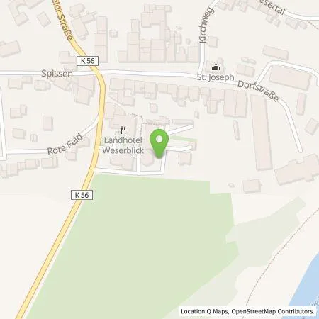Standortübersicht der Tankstelle Landhotel Weserblick GmbH & Co .KG in 37688 Beverungen