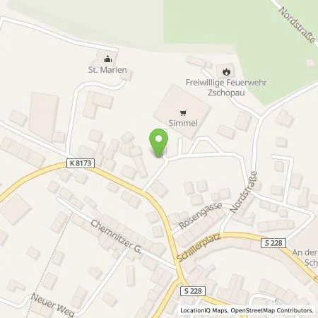 Standortübersicht der Tankstelle Ladefix Wolfram Cüppers Einzelunternehmen in 09405 Zschopau