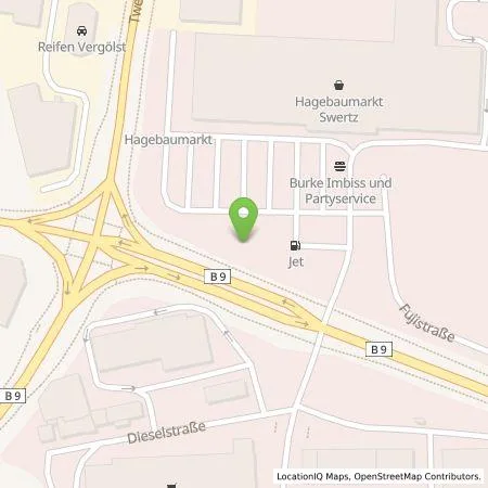 Standortübersicht der Tankstelle JET Tankstellen Deutschland GmbH in 47533 Kleve