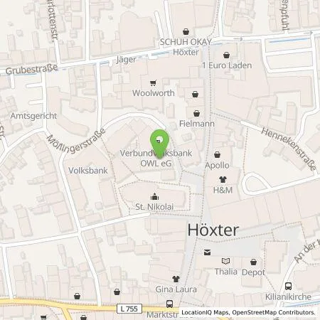 Standortübersicht der Tankstelle Westfalen Weser Ladeservice GmbH in 37671 Höxter