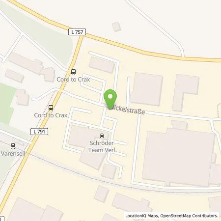 Standortübersicht der Tankstelle Schröder Team Verl GmbH & Co. KG in 33415 Verl