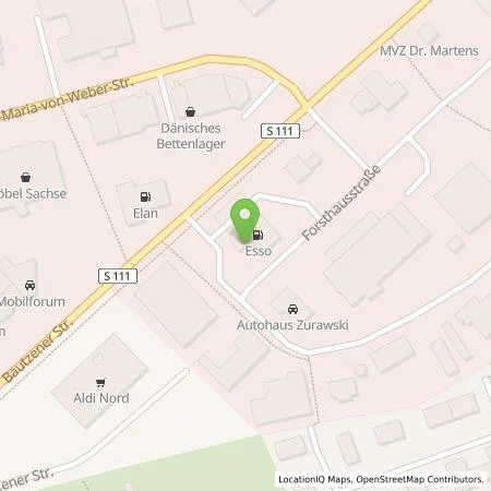 Standortübersicht der Tankstelle Ronge Beteiligungs GmbH in 01877 BISCHOFSWERDA