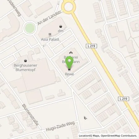 Standortübersicht der Tankstelle REWE Dreschmann & Ludwig oHG in 40764 Langenfeld