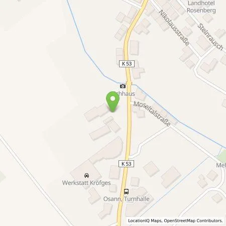 Standortübersicht der Tankstelle Autohaus Kröfges GmbH & Co. KG in 54518 Osann-Monzel