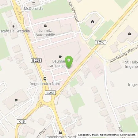 Standortübersicht der Tankstelle Nordeifel Baumarkt GmbH & Co. KG in 52156 Monschau