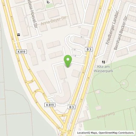 Standortübersicht der Tankstelle Villa am Wasserpark GmbH in 60389 Frankfurt am Main