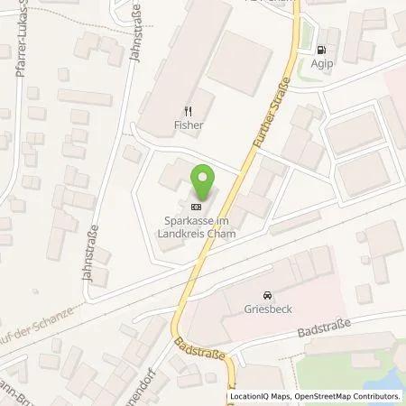 Standortübersicht der Tankstelle Sparkasse im Landkreis Cham in 93413 Cham