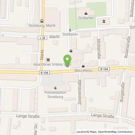 Standortübersicht der Tankstelle Stadt Strasburg (Uckermark) in 17335 Strasburg (Um.)