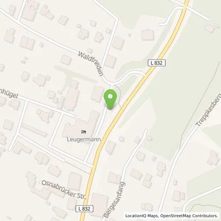 Standortübersicht der Tankstelle Hotel Restaurant Haus Leugermann GmbH in 49477 Ibbenbüren