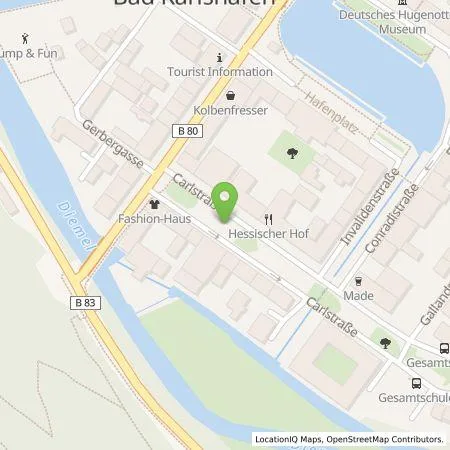 Standortübersicht der Tankstelle Firma Ernst Malzfeldt GmbH & Co. KG in 34385 Bad Karlshafen