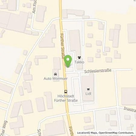 Standortübersicht der Tankstelle Auto Zentrum Nürnberg-Feser GmbH in 91315 Höchstadt