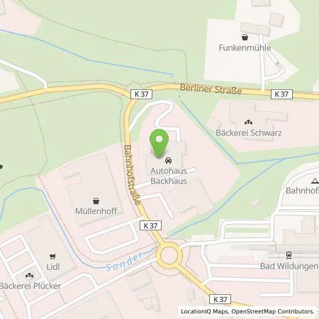 Standortübersicht der Tankstelle Autohaus Backhaus, Inh. Chr. Backhaus in 34537 Bad Wildungen