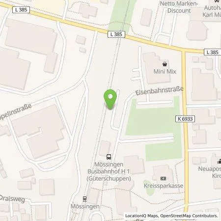 Standortübersicht der Tankstelle Stadtwerke Mössingen (Eigenbetrieb) in 72116 Mössingen