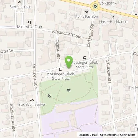 Standortübersicht der Tankstelle Stadtwerke Mössingen (Eigenbetrieb) in 72116 Mössingen