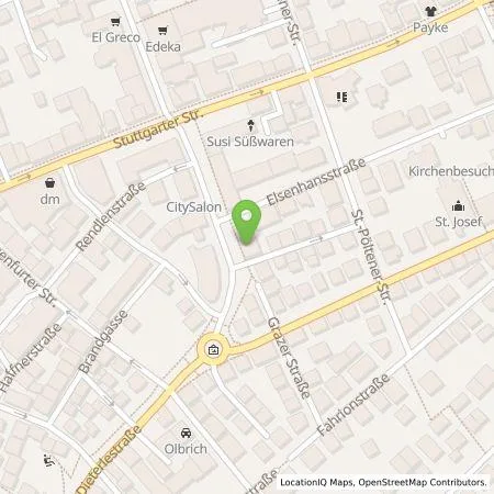 Standortübersicht der Tankstelle IEG Feuerbach GmbH & Co. KG in 70469 Stuttgart