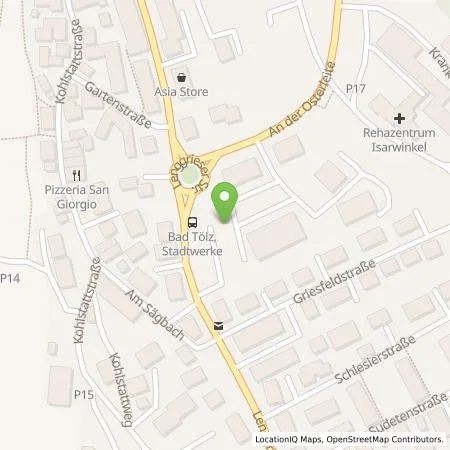 Standortübersicht der Tankstelle Stadtwerke Bad Tölz GmbH in 83646 Bad Tölz