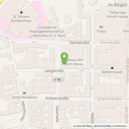 Standortübersicht der Tankstelle Hanauer Parkhaus GmbH in 63450 Hanau