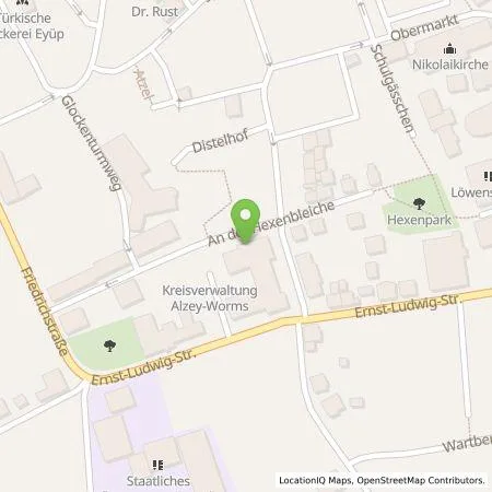 Standortübersicht der Tankstelle e-rp GmbH in 55232 Alzey