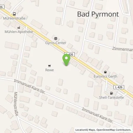 Standortübersicht der Tankstelle Stadtwerke Bad Pyrmont Parkhaus GmbH in 31812 Bad Pyrmont