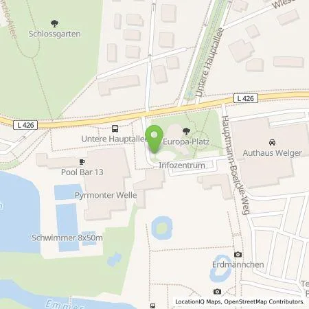 Standortübersicht der Tankstelle Stadtwerke Bad Pyrmont Parkhaus GmbH in 31812 Bad Pyrmont