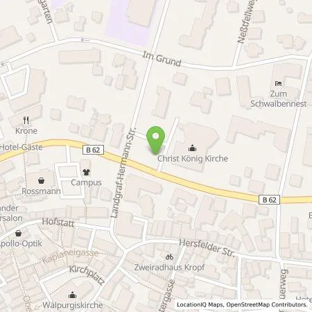 Standortübersicht der Tankstelle Stadt Alsfeld in 36304 Alsfeld