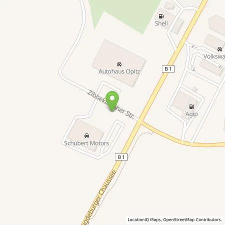 Standortübersicht der Tankstelle Schubert Motors GmbH in 39288 Burg