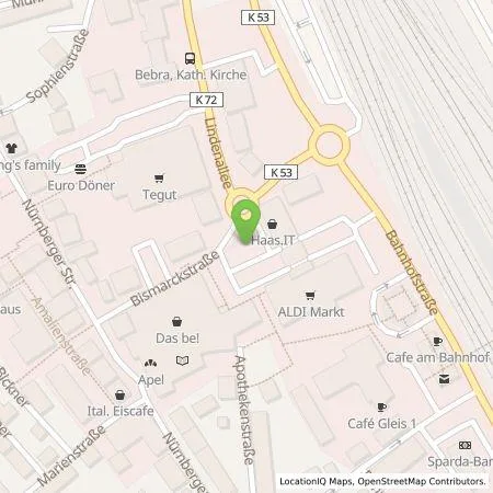 Standortübersicht der Tankstelle Stadtwerke Bebra GmbH in 36179 Bebra