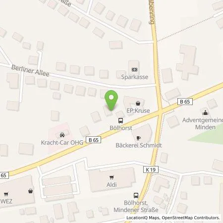 Standortübersicht der Tankstelle Stadtwerke Lübbecke GmbH in 32429 Minden