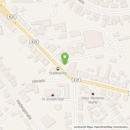 Standortübersicht der Tankstelle Hertener Energiehandelsgesellschaft mbH in 45699 Herten