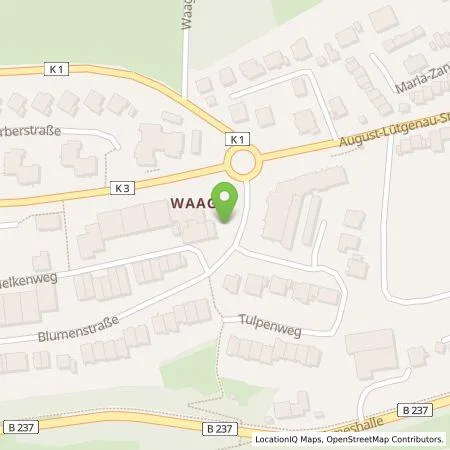 Standortübersicht der Tankstelle BEW Bergische Energie und Wasser GmbH in 42499 Hückeswaegen