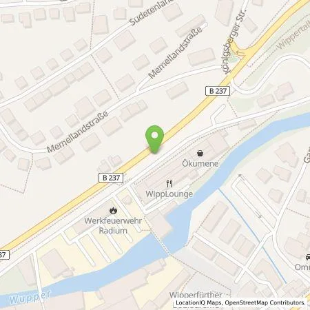 Standortübersicht der Tankstelle BEW Bergische Energie und Wasser GmbH in 51688 Wipperfürth