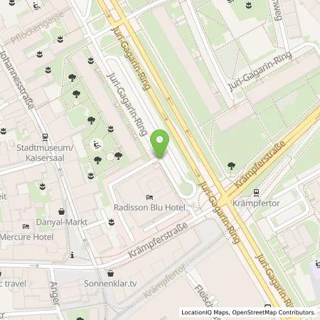 Standortübersicht der Tankstelle Radisson Blu Erfurt Hotel Kosmos Erfurt Betriebs GmbH in 99084 Erfurt