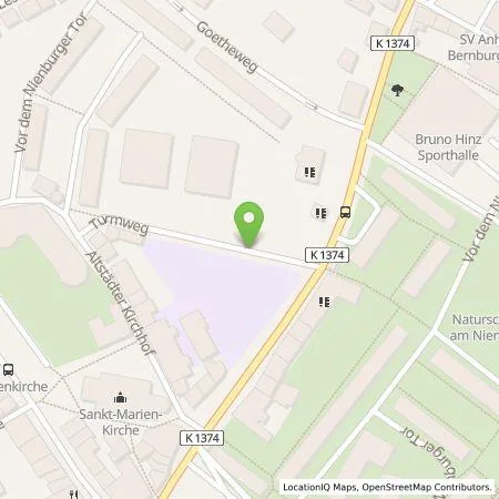 Standortübersicht der Tankstelle Stadtwerke Bernburg GmbH in 06406 Bernburg (Saale)