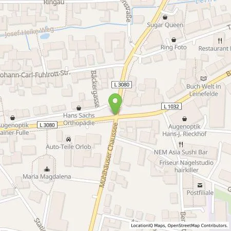 Standortübersicht der Tankstelle Florian Simon e.K. in 37327 Leinefelde