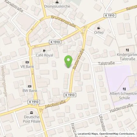 Standortübersicht der Tankstelle Neue Energie Fellbach GmbH in 70736 Fellbach