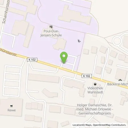 Standortübersicht der Tankstelle Energie und Wasser Wahlstedt/Bad Segeberg GmbH & Co.KG in 23812 Wahlstedt