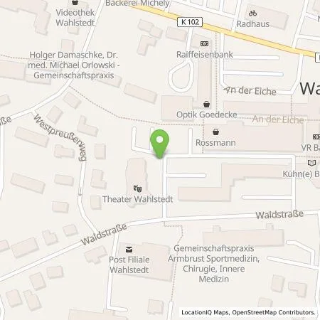 Standortübersicht der Tankstelle Energie und Wasser Wahlstedt/Bad Segeberg GmbH & Co.KG in 23812 Wahlstedt