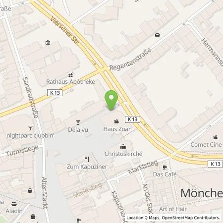 Standortübersicht der Tankstelle D+W Parkhaus GmbH& Co.KG in 41061 Mönchengladbach