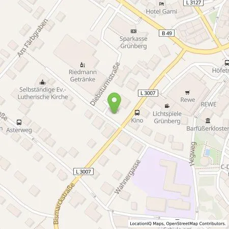 Standortübersicht der Tankstelle Oberhessische Versorgungsbetriebe AG in 35305 Grünberg