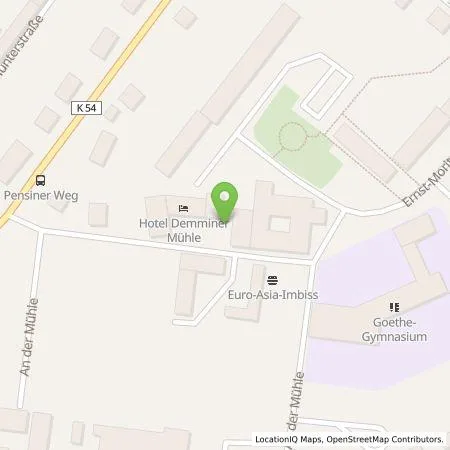 Standortübersicht der Tankstelle Demminer Mühle in 17109 Demmin
