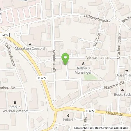 Standortübersicht der Tankstelle Stadtverwaltung Münsingen in 72525 Münsingen