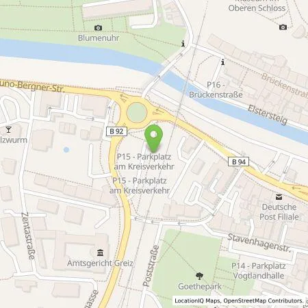 Standortübersicht der Tankstelle Energieversorgung Greiz GmbH in 07973 Greiz